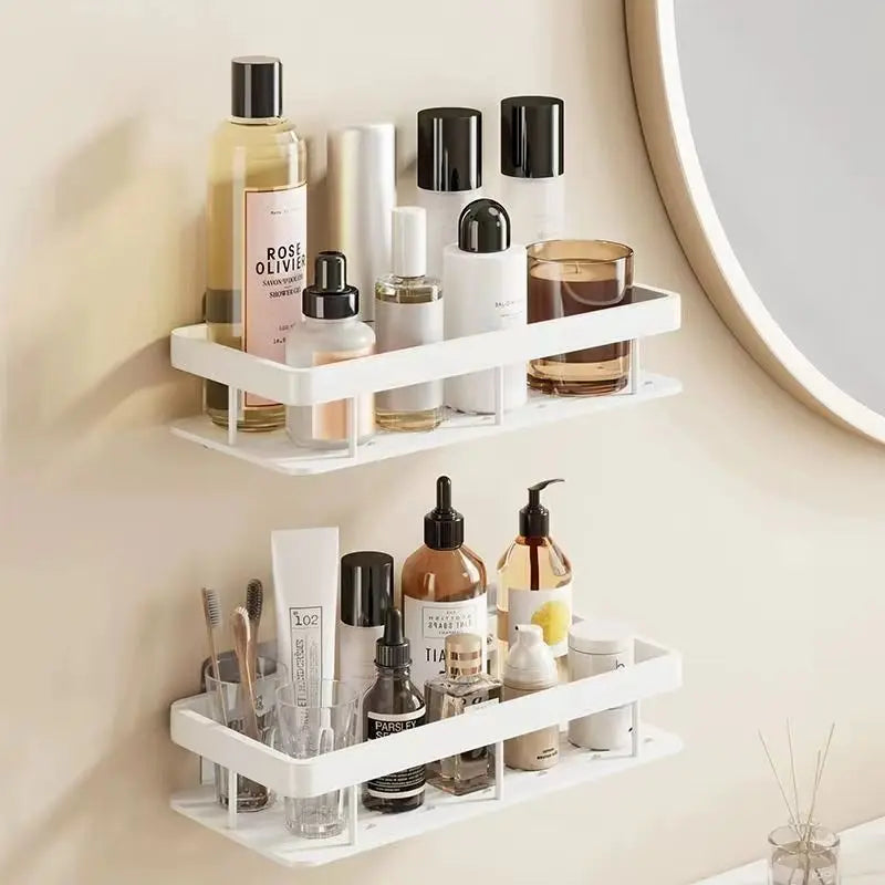 No-Drill Bathroom Storage Rack – Wall-Mounted Corner Shelf - Ingrid Just Unique