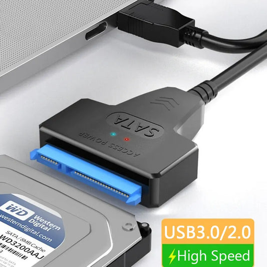 SATA to USB 3.0 / 2.0 Adapter Cable – 6 Gbps High-Speed Data Transfer - Ingrid Just Unique