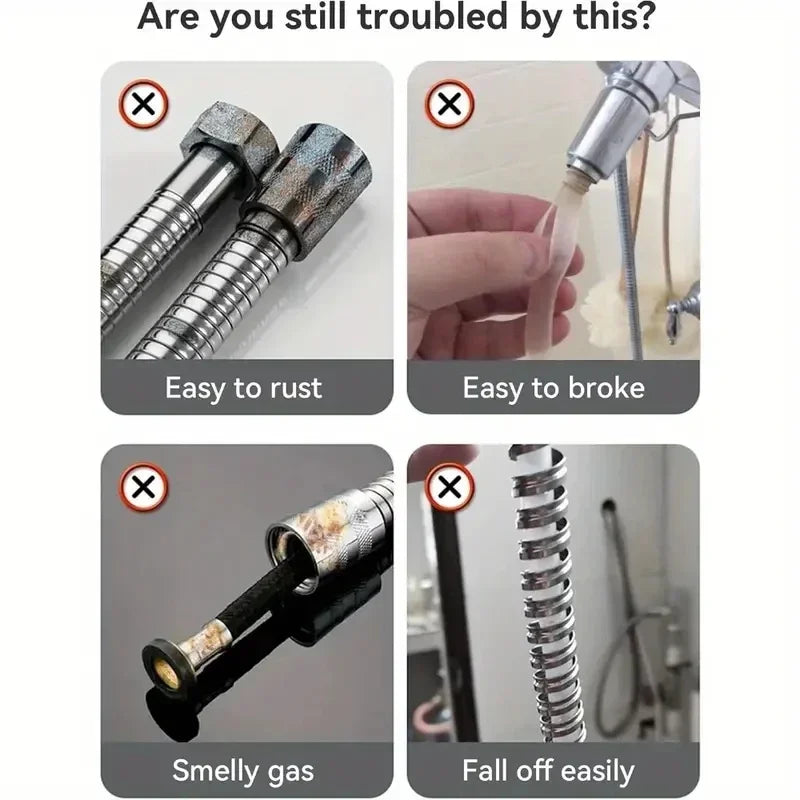 Flexible Stainless Steel Shower Hose - Hot and Cold Water - Ingrid Just Unique