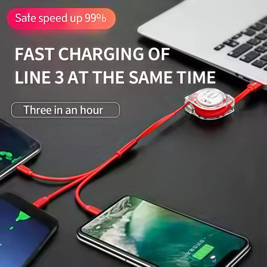 3-in-1 Telescopic USB Fast Charging Cable (USB-C/Micro-USB/Lightning) - Ingrid Just Unique