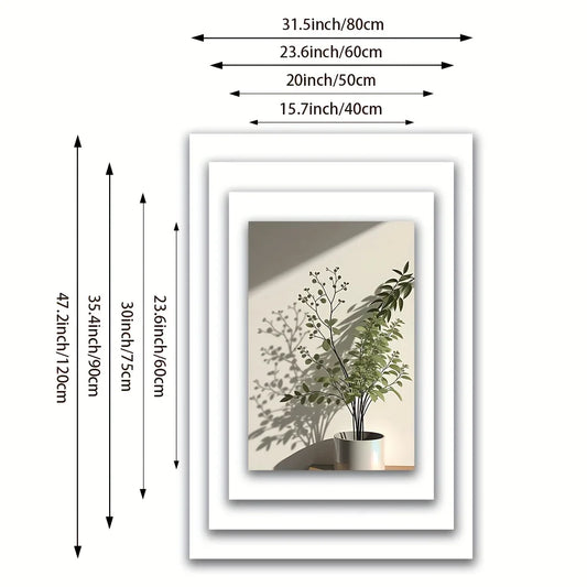 Modern Frameless Canvas Art Print – Minimalist Potted Plant Design - Ingrid Just Unique