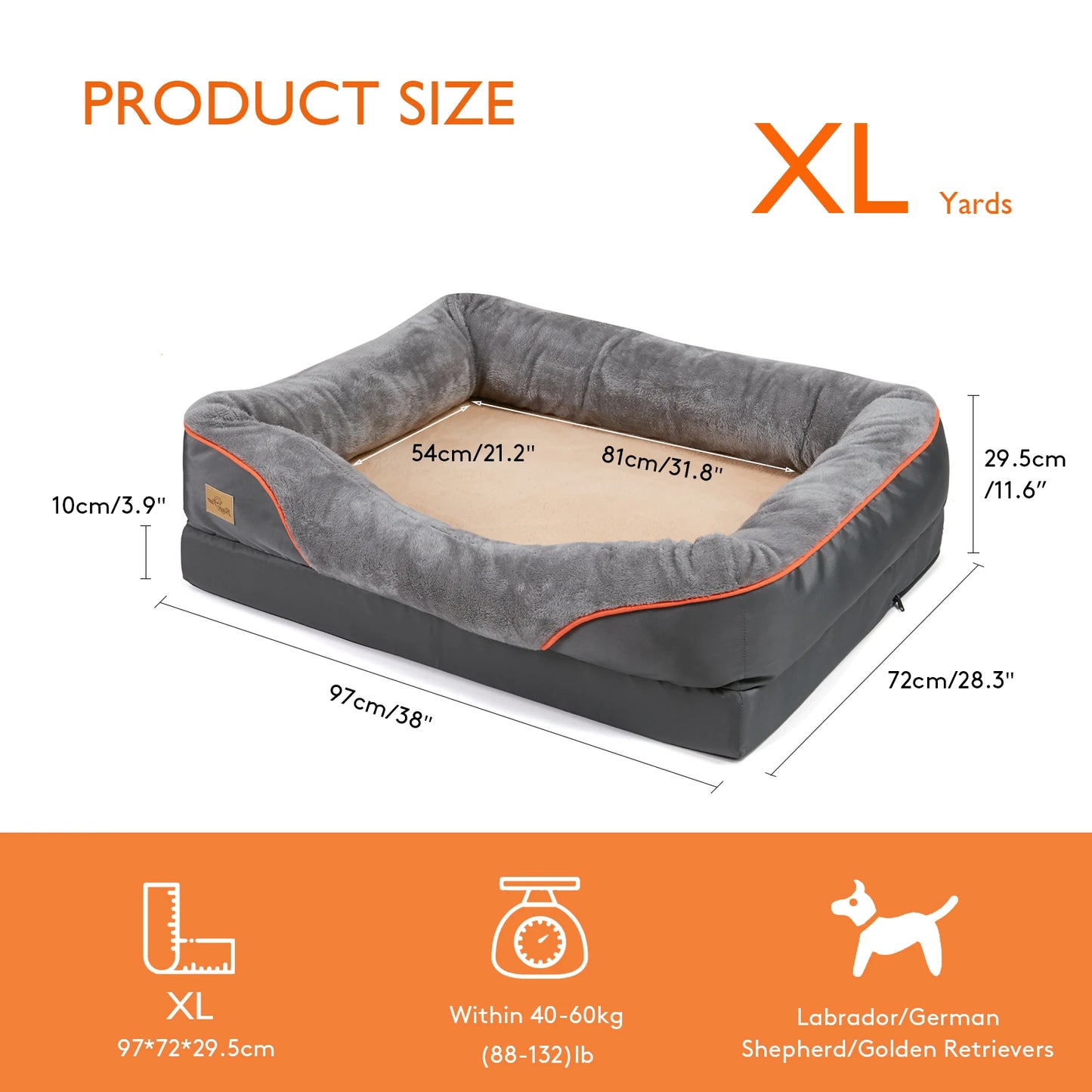 Large Waterproof Dog Bed with Removable Washable Cover - Ingrid Just Unique