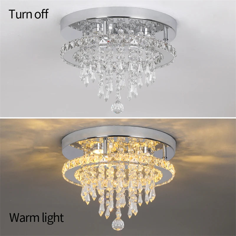 K9 Crystal LED Chandelier Ceiling Light – Modern Flush Mount Design - Ingrid Just Unique