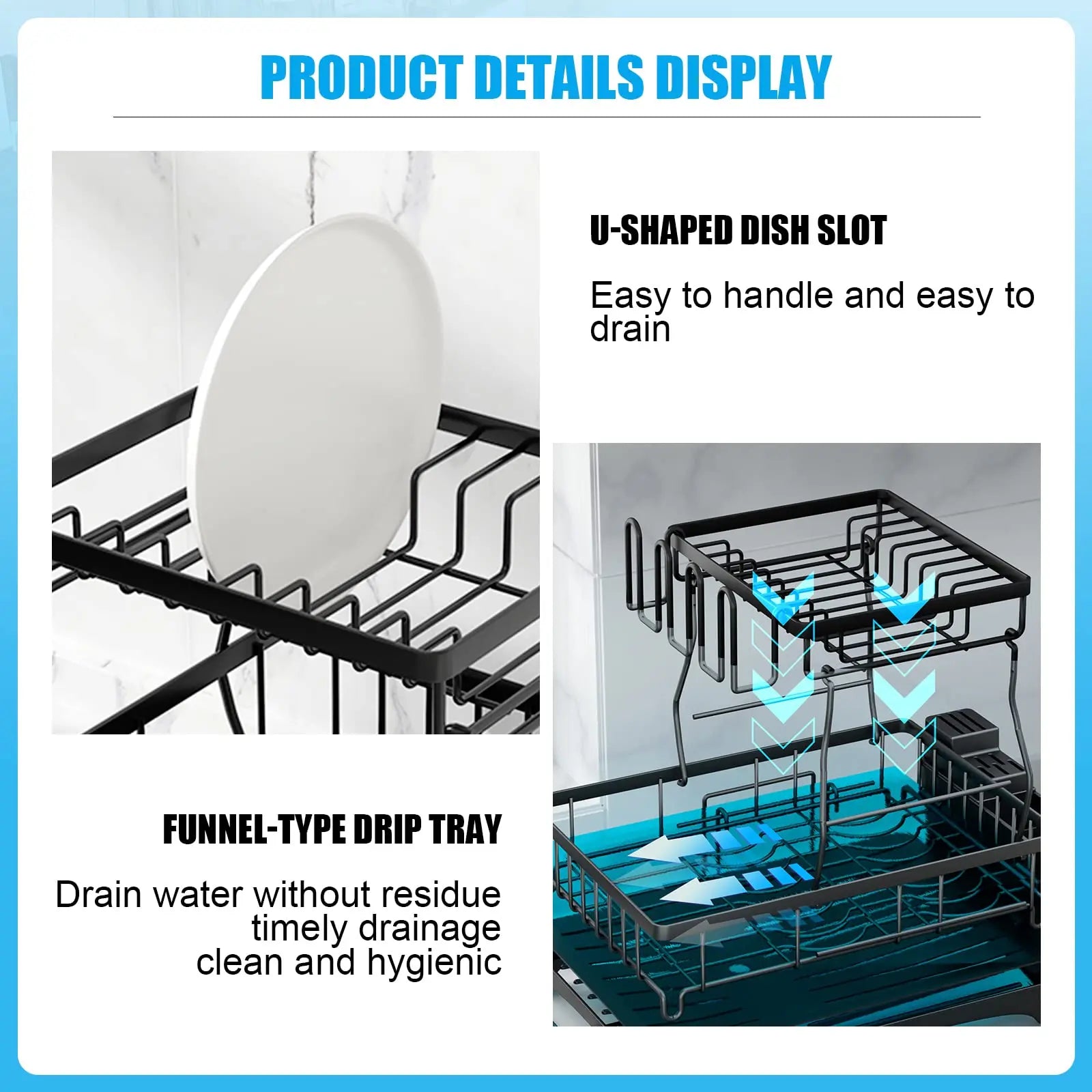 Large 2-Tier Dish Drying Rack for Kitchen Countertops - Ingrid Just Unique