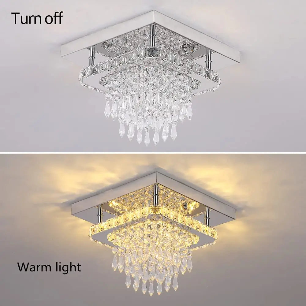 K9 Crystal LED Chandelier Ceiling Light – Modern Flush Mount Design - Ingrid Just Unique