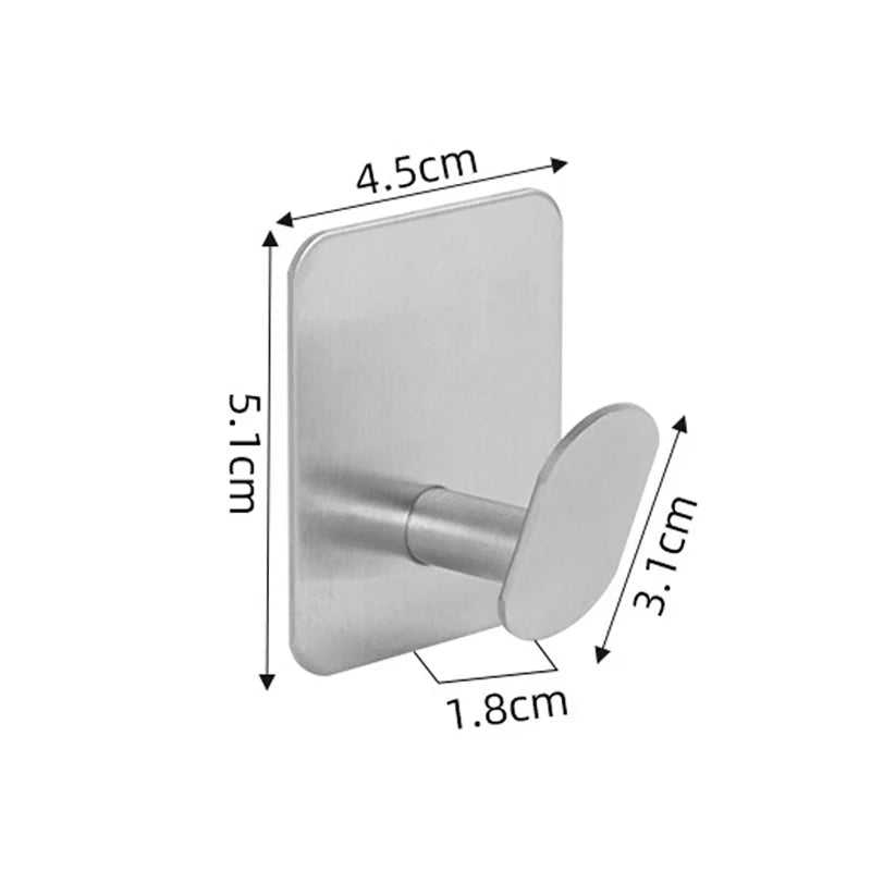 Stainless Steel Adhesive Bathroom Hooks (1–4PCS Set) - Ingrid Just Unique