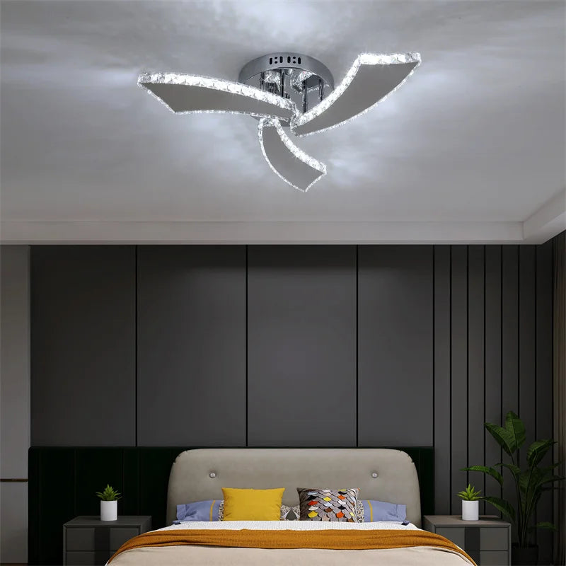 K9 Crystal LED Chandelier Ceiling Light – Modern Flush Mount Design - Ingrid Just Unique