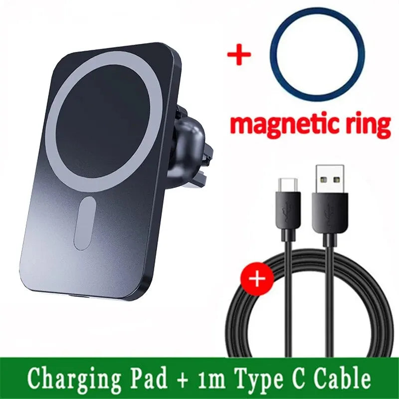 30W Magnetic Car Wireless Charger Mount for iPhone 12–15 Series - Ingrid Just Unique