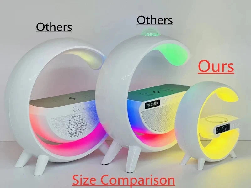 Wireless Charger Pad Stand with Bluetooth Speaker, Night Light & Alarm Clock - Ingrid Just Unique