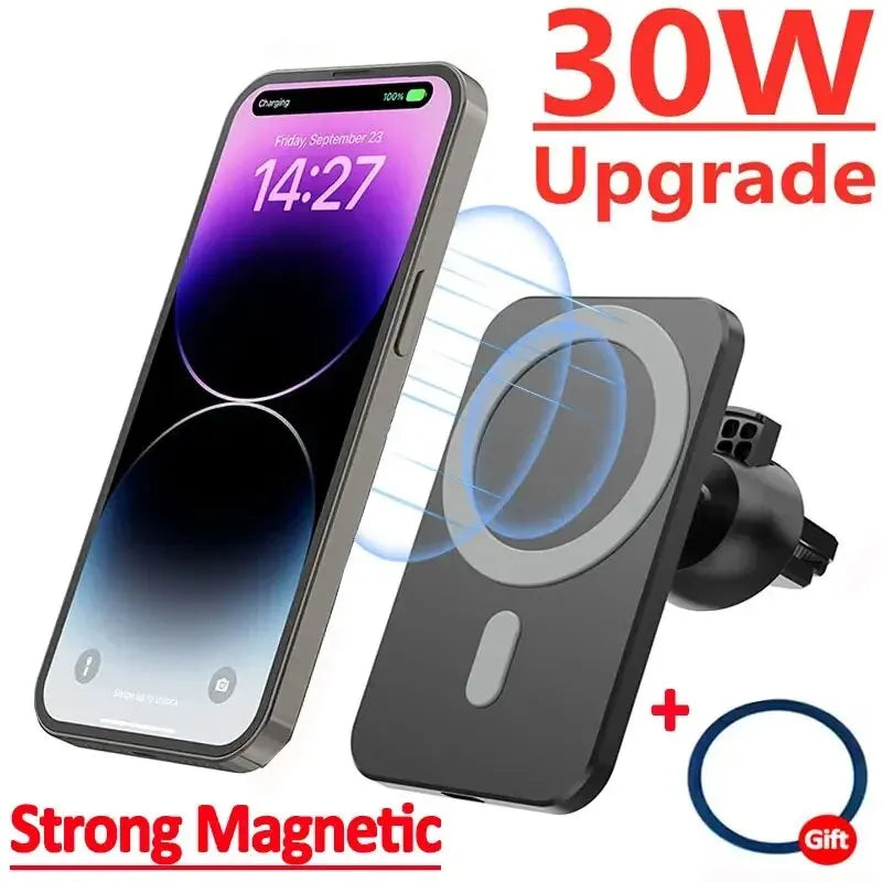 30W Magnetic Car Wireless Charger Mount for iPhone 12–15 Series - Ingrid Just Unique