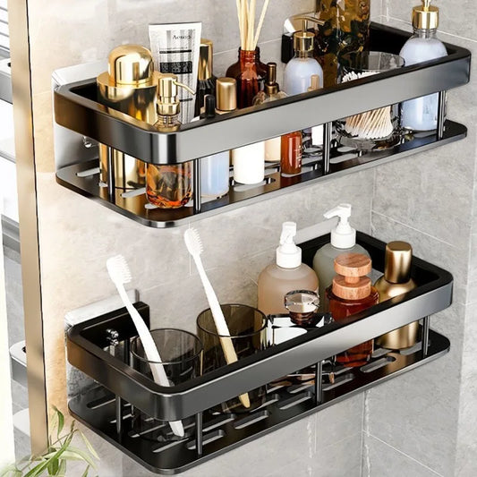 No-Drill Bathroom Storage Rack – Wall-Mounted Corner Shelf - Ingrid Just Unique