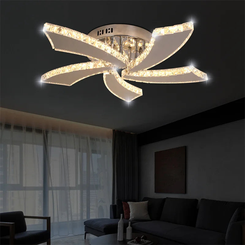 K9 Crystal LED Chandelier Ceiling Light – Modern Flush Mount Design - Ingrid Just Unique