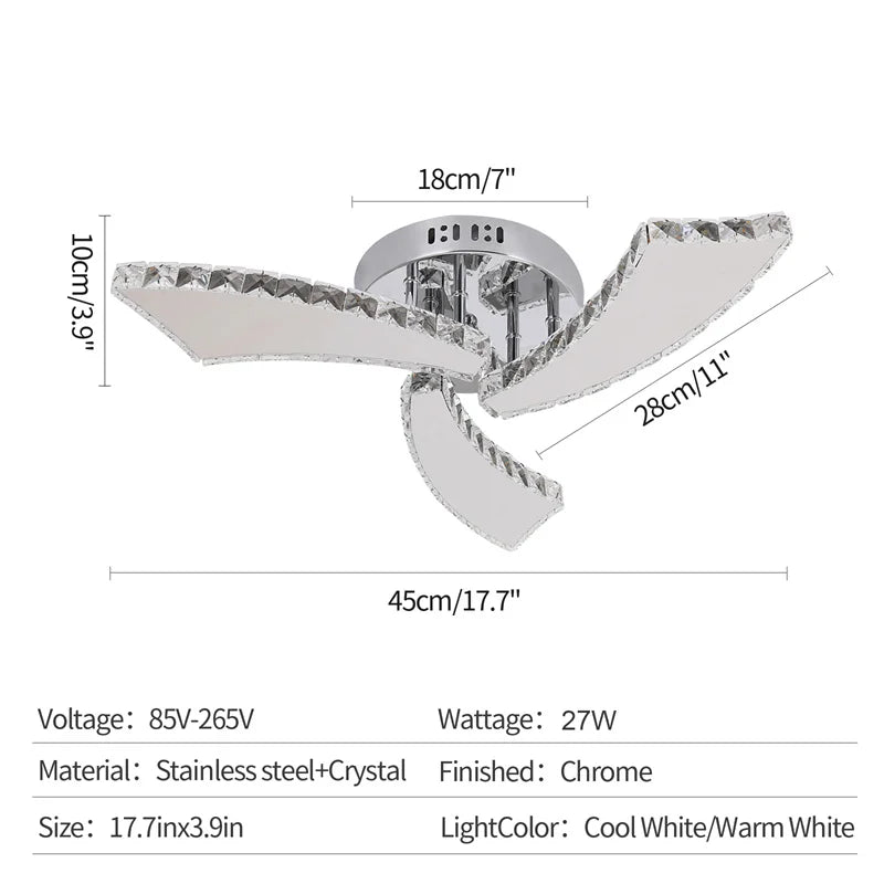 K9 Crystal LED Chandelier Ceiling Light – Modern Flush Mount Design - Ingrid Just Unique