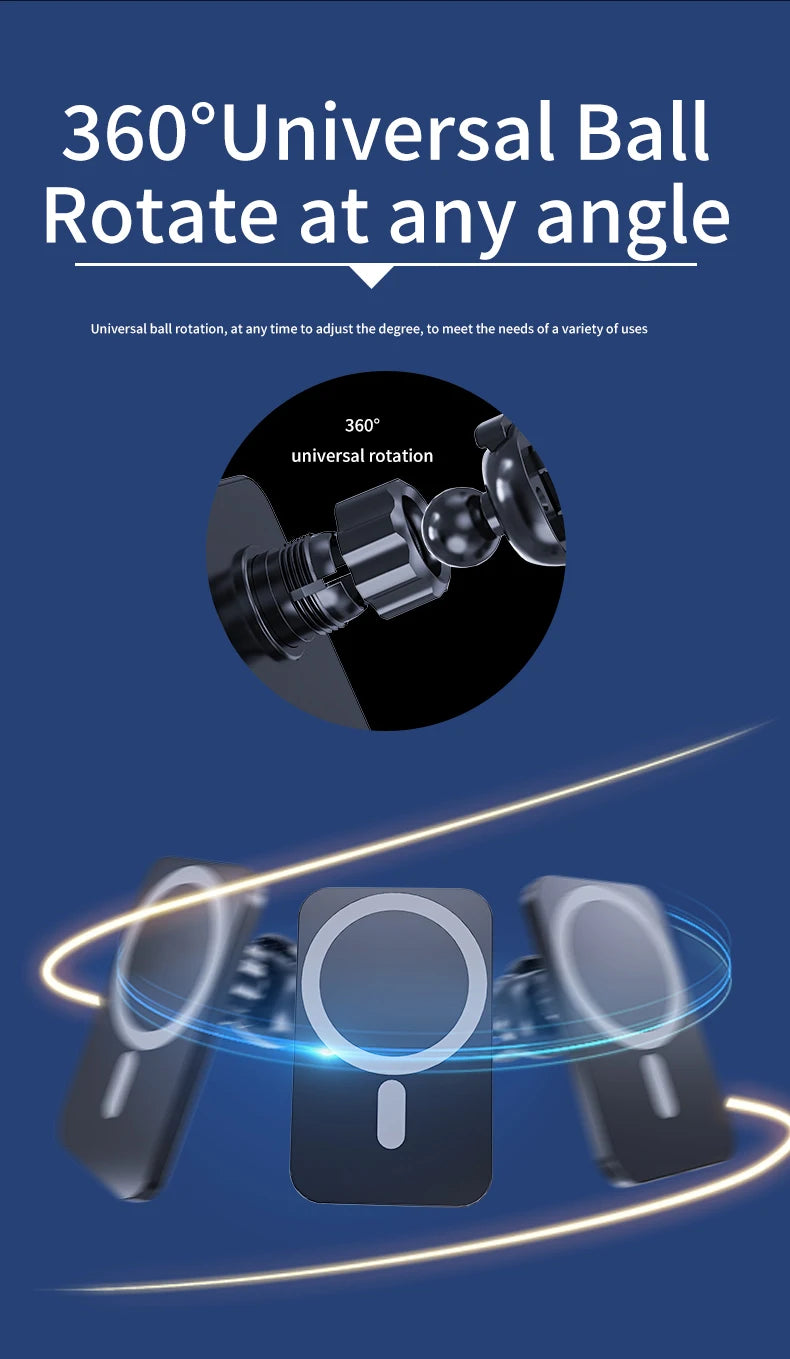 30W Magnetic Car Wireless Charger Mount for iPhone 12–15 Series - Ingrid Just Unique