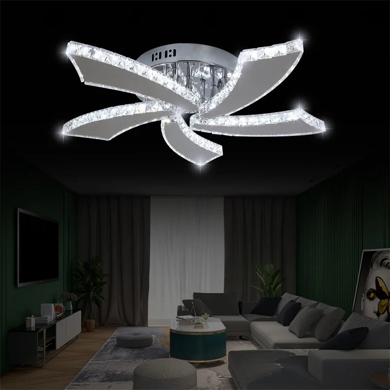 K9 Crystal LED Chandelier Ceiling Light – Modern Flush Mount Design - Ingrid Just Unique