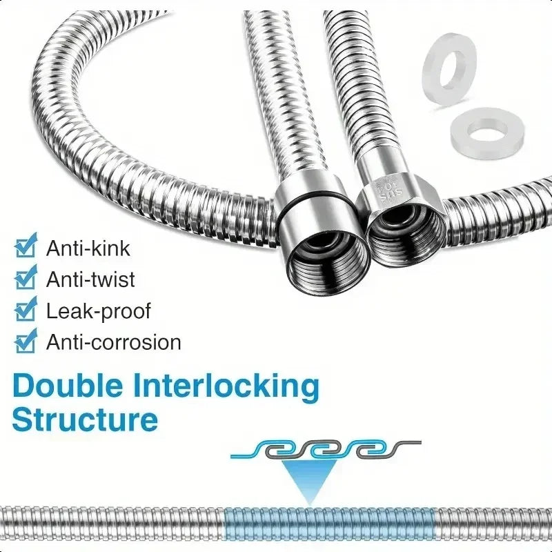 Flexible Stainless Steel Shower Hose - Hot and Cold Water - Ingrid Just Unique