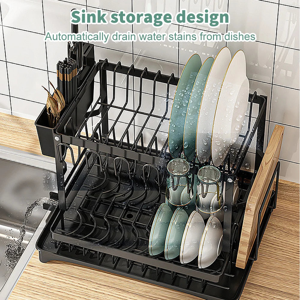 Adjustable Kitchen Sink Dish Drainer Rack - Ingrid Just Unique