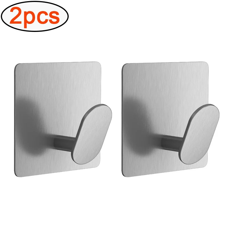 Stainless Steel Adhesive Bathroom Hooks (1–4PCS Set) - Ingrid Just Unique