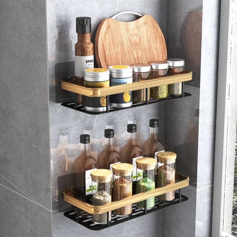 No-Drill Bathroom Storage Rack – Wall-Mounted Corner Shelf - Ingrid Just Unique