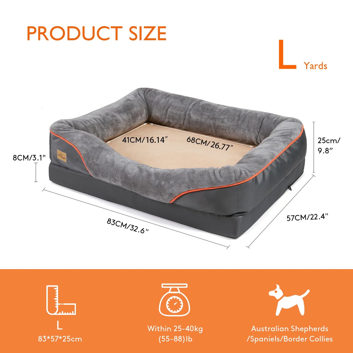 Large Waterproof Dog Bed with Removable Washable Cover - Ingrid Just Unique